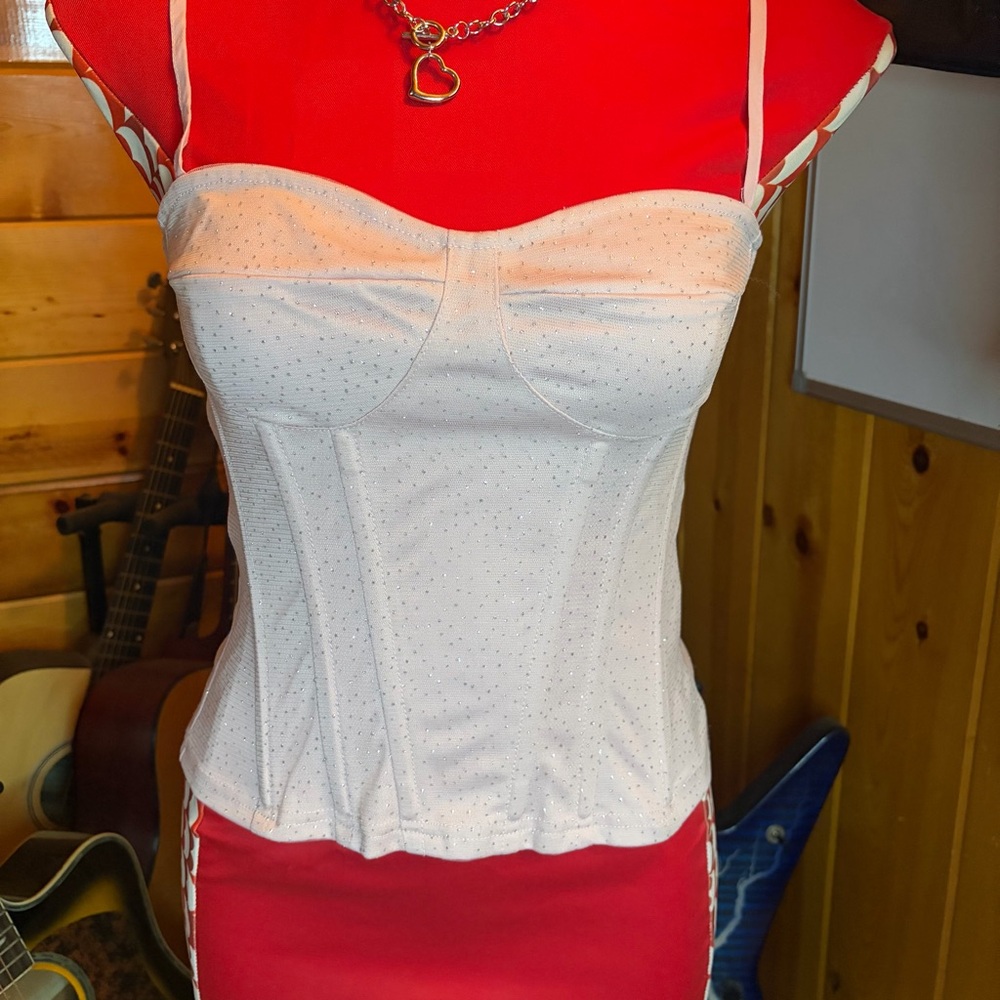*Pretty Little Thing Pink Sparkle Corset Bustier Women’s  Size 6